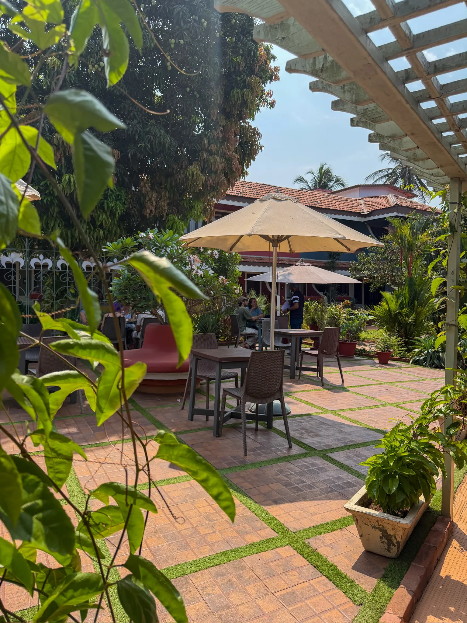 Where the breakfast crowd gathers, slowly. 🥐